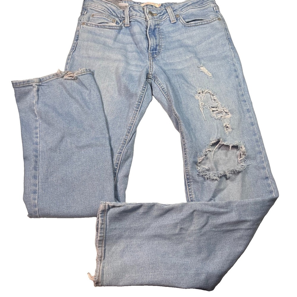 Levi's Superlow Boot Women's Jeans 29x32 Light Wash Bootcut Stretch‎ Distressed